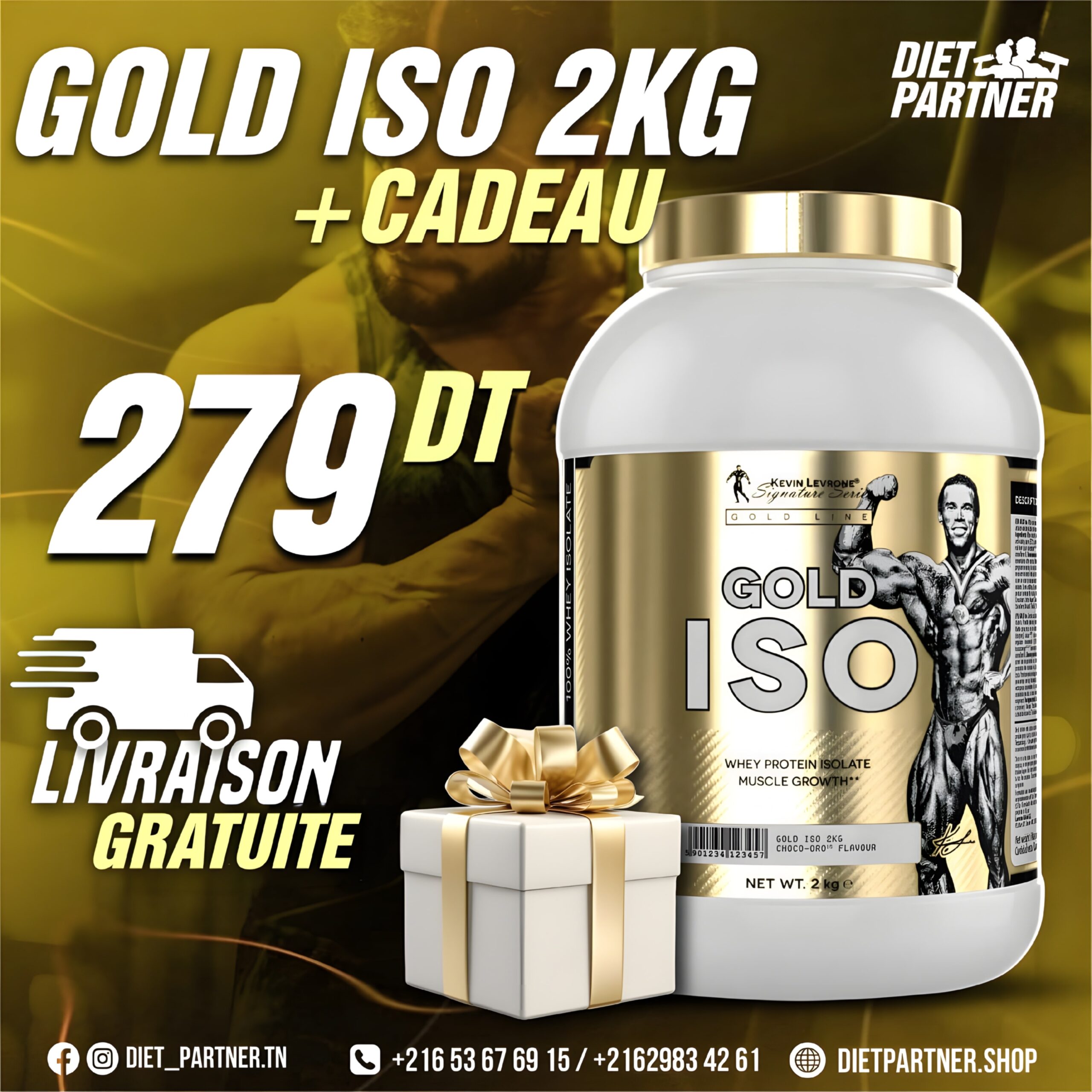 Whey Isolate Kevin Levrone - Gold Iso | 2 kg + Cadeau