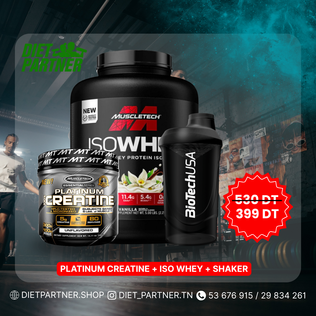 ISO WHEY MUSCULTECH 2,270 + PLATINUM CREATINE 400 GR + SHAKER